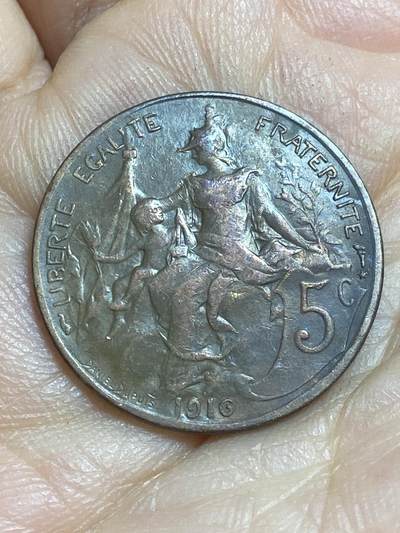 2026年第十六场(总第一百八十五场）外国好品散币场(免佣金) - 法兰西第三共和国1916年5生丁(S版星标，马德里造)