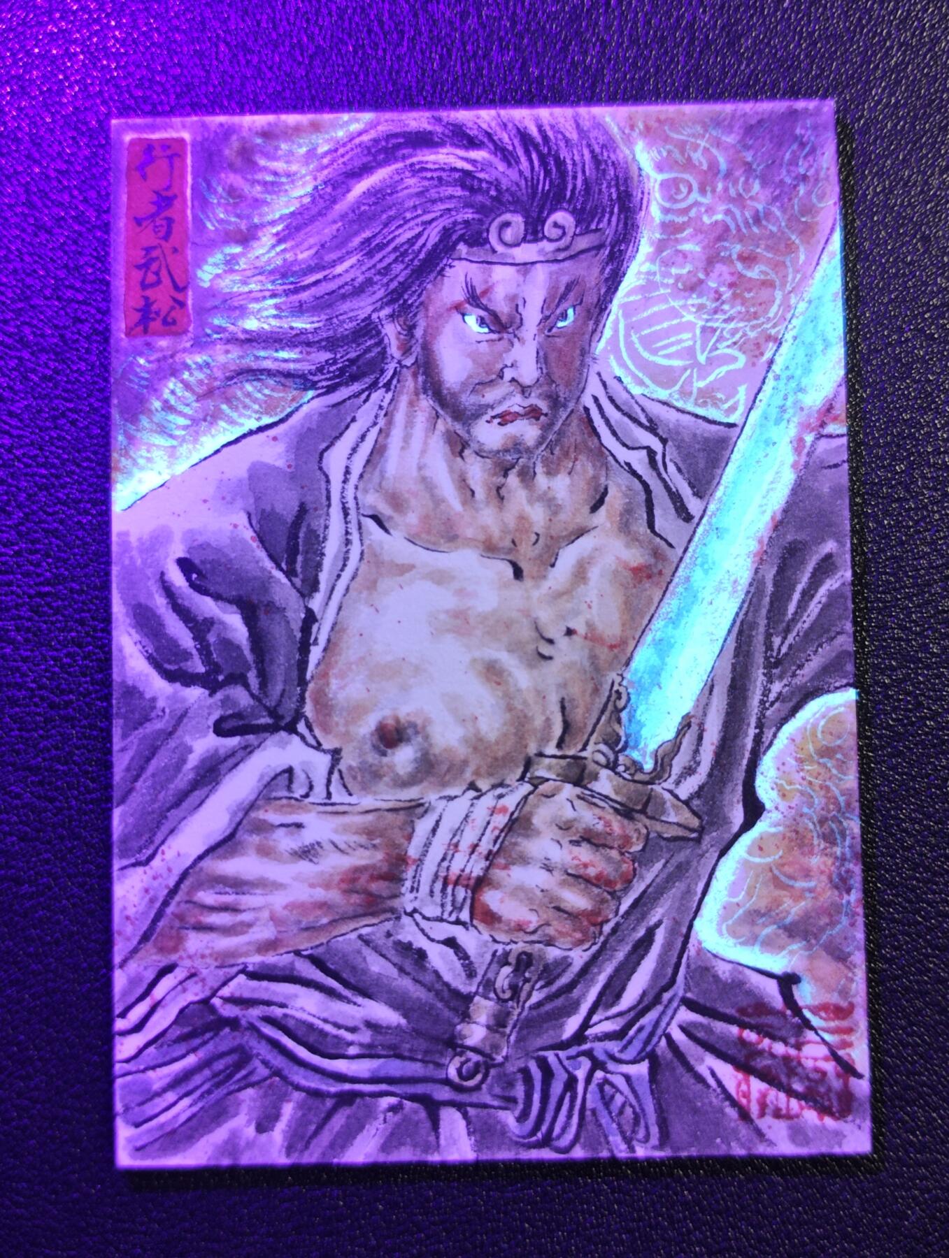 天玑星卡拍第167期《2.2周一截拍》持续收拍收评中 满赠卡需备注 【手绘卡】张先军 行者武松 手绘卡 卡背题字