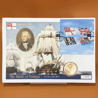 ＜星葵🌻钱币社＞散币克朗场第69期·2月3日发货 - 〈邮币封〉直布罗陀2001年特拉法加海战200周年5镑克朗型纪念币
