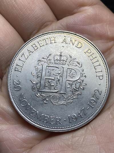 2026年第十六场(总第一百八十五场）外国好品散币场(免佣金) - 英国🇬🇧1972年25便士(伊丽莎白二世和菲利普亲王25周年银婚纪念币)