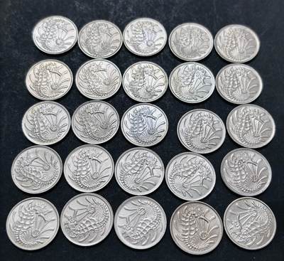 文馨钱币收藏 2026新年第五场（第 291 场）【长期接代拍品】 - 全新新加坡 1970-1984 年海马 10 分 25 枚