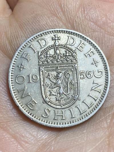2026年第十六场(总第一百八十五场）外国好品散币场(免佣金) - 英国🇬🇧1956年1先令(伊丽莎白二世青年桂冠第二版，苏格兰盾徽版)