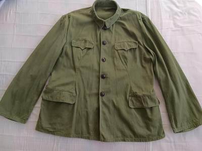 五八蛤蟆绿人字纹上衣二号 - 五八蛤蟆绿人字纹上衣二号