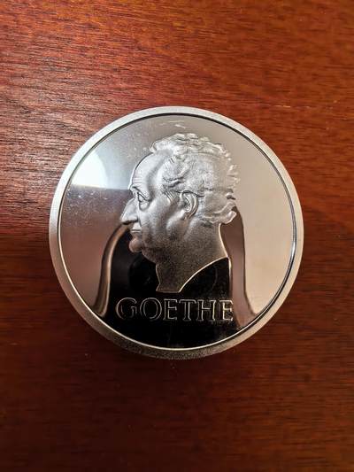 长老汇蛇年精选第九十七场拍卖 - 2001德国复刻1932年歌德5马克精制银币，25.05克999银