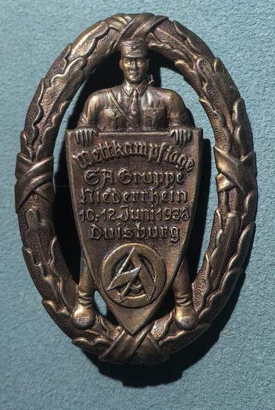 盛世勋华——号角文化勋章邮票专场拍卖第303期 - 德国（1939）SA下莱茵大队1938年体能竞赛纪念证章 少见