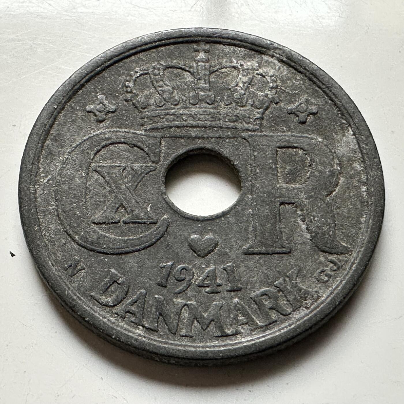 🌹外币初藏🌹🐯2026年第14场  每周二四六晚8️⃣点 接代拍 丹麦1941年25欧尔锌币