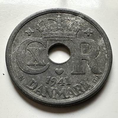 🌹外币初藏🌹🐯2026年第14场  每周二四六晚8️⃣点 接代拍 - 丹麦1941年25欧尔锌币