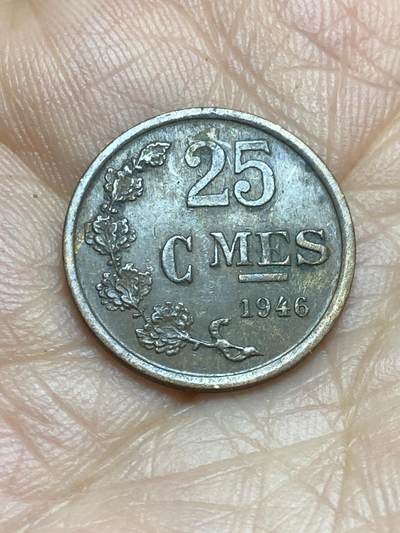 2026年第十六场(总第一百八十五场）外国好品散币场(免佣金) - 卢森堡🇱🇺1946年25分(七任大公夏洛特夫人时期第四版，首发年仅发行2年)