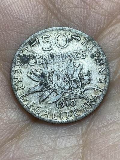 2026年第十六场(总第一百八十五场）外国好品散币场(免佣金) - 法兰西第三共和国1910年50生丁银币(第三版，835高银)
