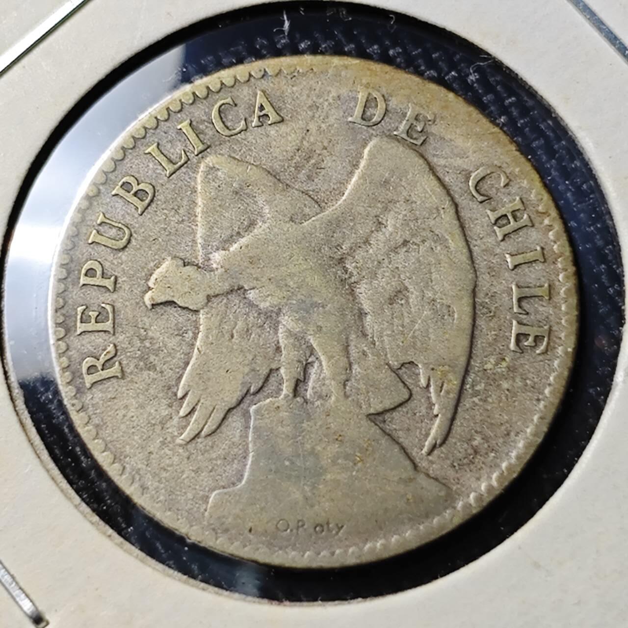 KK钱币收藏小铺  第398期 百期特拍（四拍之二） 2月预留时间 周末发货  1909智利20分银币