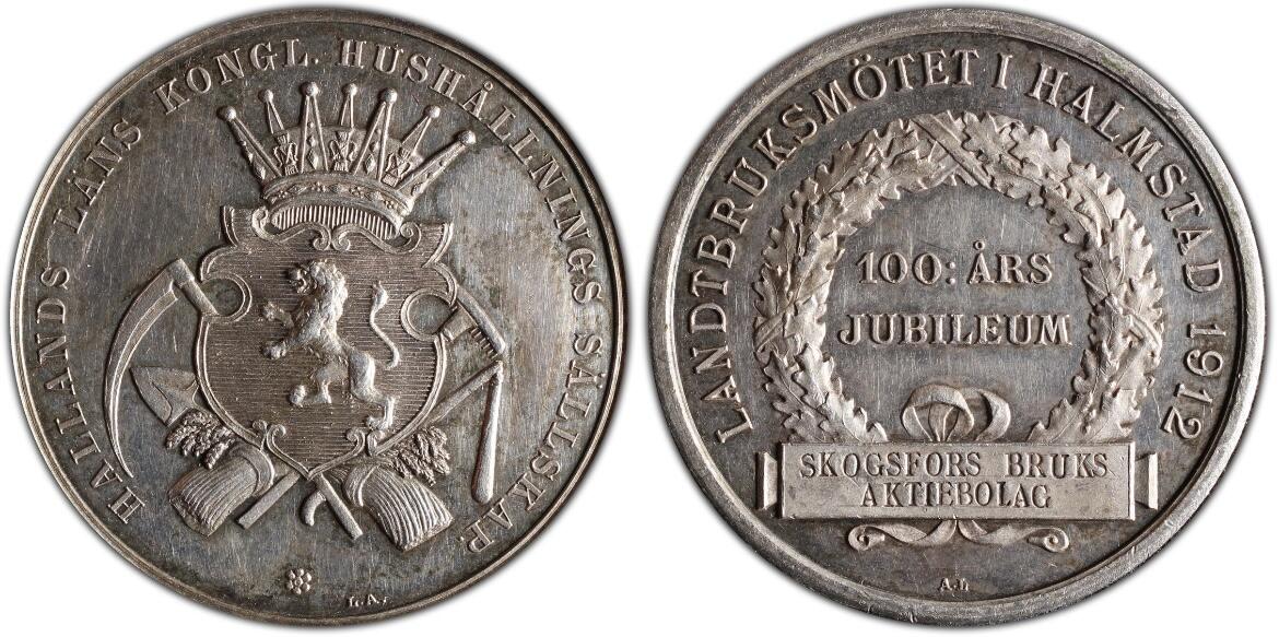 1912年 瑞典 哈尔姆斯塔德农业会议纪念银章 PCGS SP62