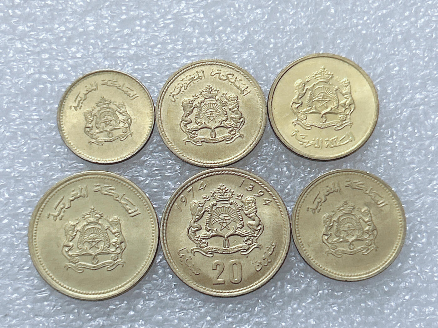 第一海外回流一元起拍收藏 散集专场  第297期 摩洛哥黄铜币 6枚