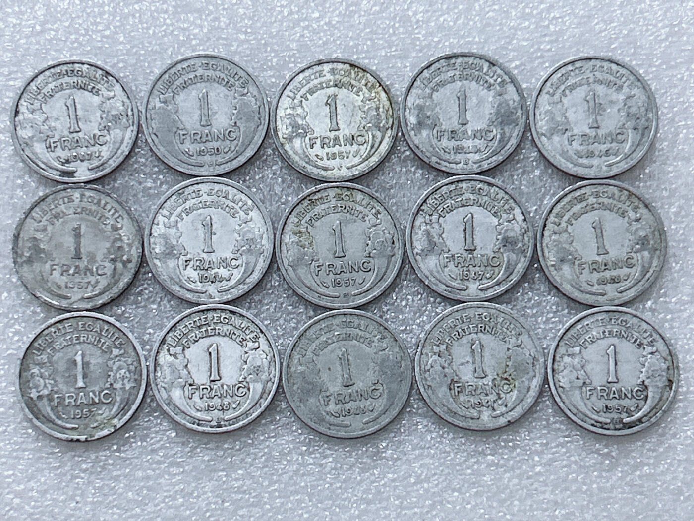 第一海外回流一元起拍收藏 散集专场  第297期 法国1法郎铝币 15枚