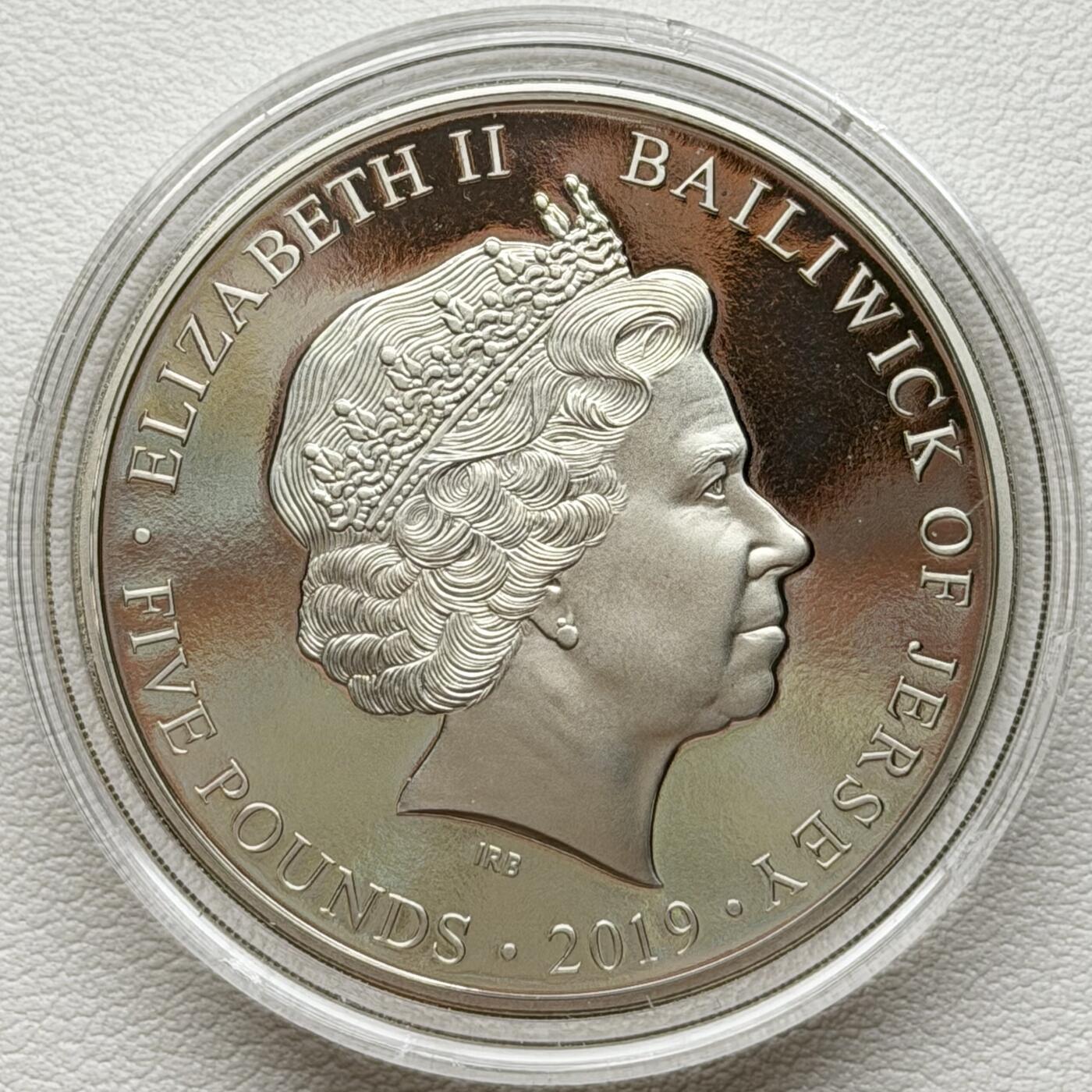 ＜星葵🌻钱币社＞散币克朗场第69期·2月3日发货 泽西岛2019年诺曼底登陆24小时·13点·英军在索德登陆和空降部队会合5镑克朗型精制纪念币