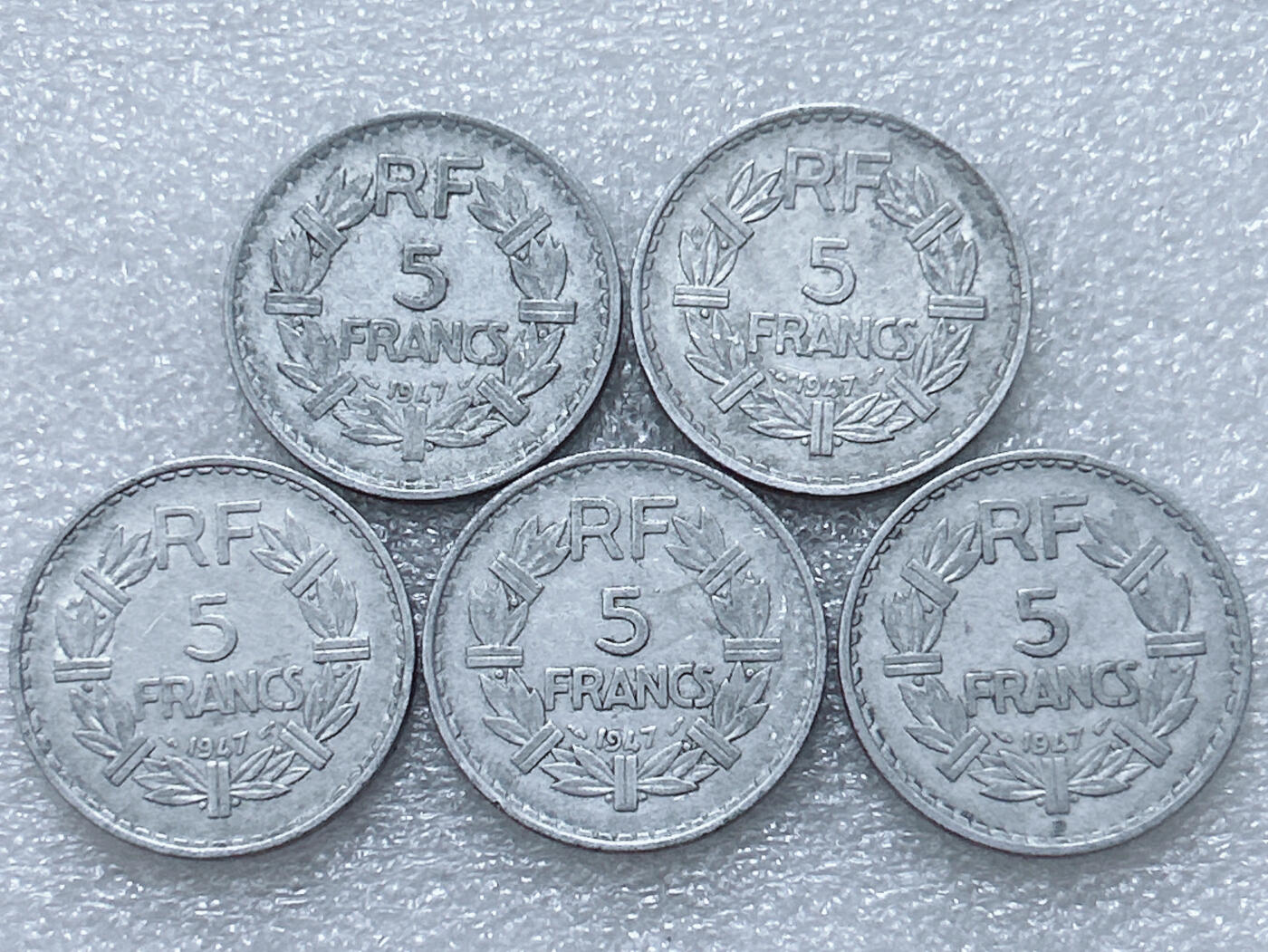 第一海外回流一元起拍收藏 散集专场  第297期 法国1947年5法郎铝币 5枚