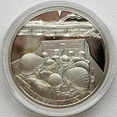 ＜星葵🌻钱币社＞散币克朗场第69期·2月3日发货 - <发行量19995·根西岛和泽西岛联合发行>根西岛2019年诺曼底登陆24小时·6点30·盟军对犹他和奥马哈海滩发起进攻5镑克朗型精制纪念币