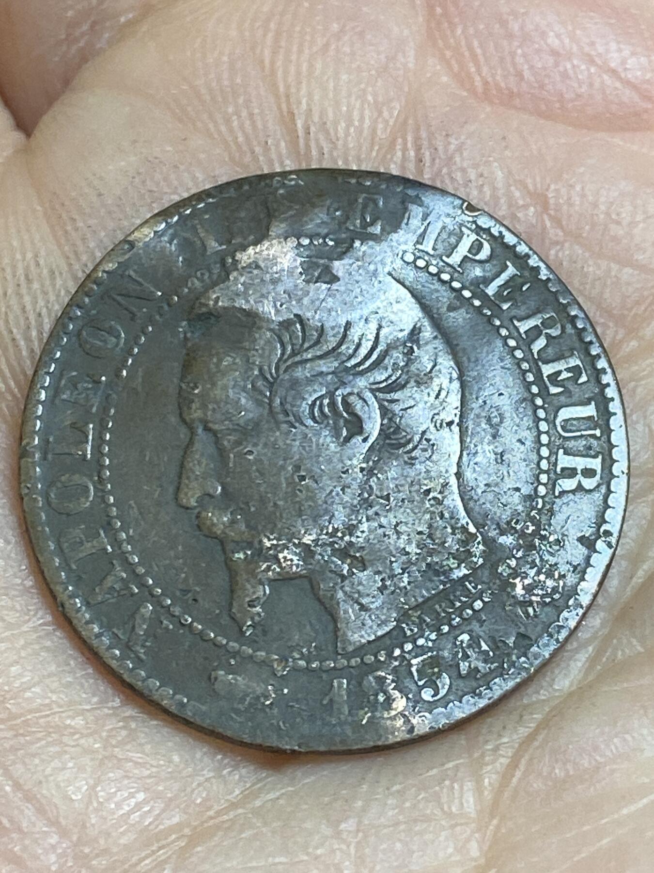 2026年第十六场(总第一百八十五场）外国好品散币场(免佣金) 币不平–法兰西第二帝国1854年5生丁(拿破仑三世第一版)