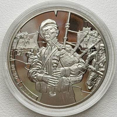 ＜星葵🌻钱币社＞散币克朗场第69期·2月3日发货 - <发行量19995·根西岛和泽西岛联合发行>泽西岛2019年诺曼底登陆24小时·8点20·第二波盟军登陆部队5镑克朗型精制纪念币