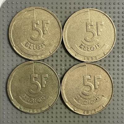 2026年第19场各国散币拍卖（总第169场） - 比利时1986年5法郎4枚