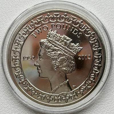 ＜星葵🌻钱币社＞散币克朗场第69期·2月3日发货 - 英属印度洋2012年女王登基60周年2镑克朗型纪念币