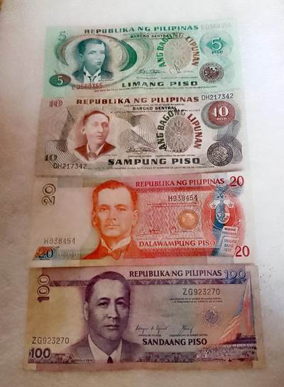 菲律宾1949、1986年5、10、20、100比索靓品纸币4枚一组 - 菲律宾1949、1986年5、10、20、100比索靓品纸币4枚一组