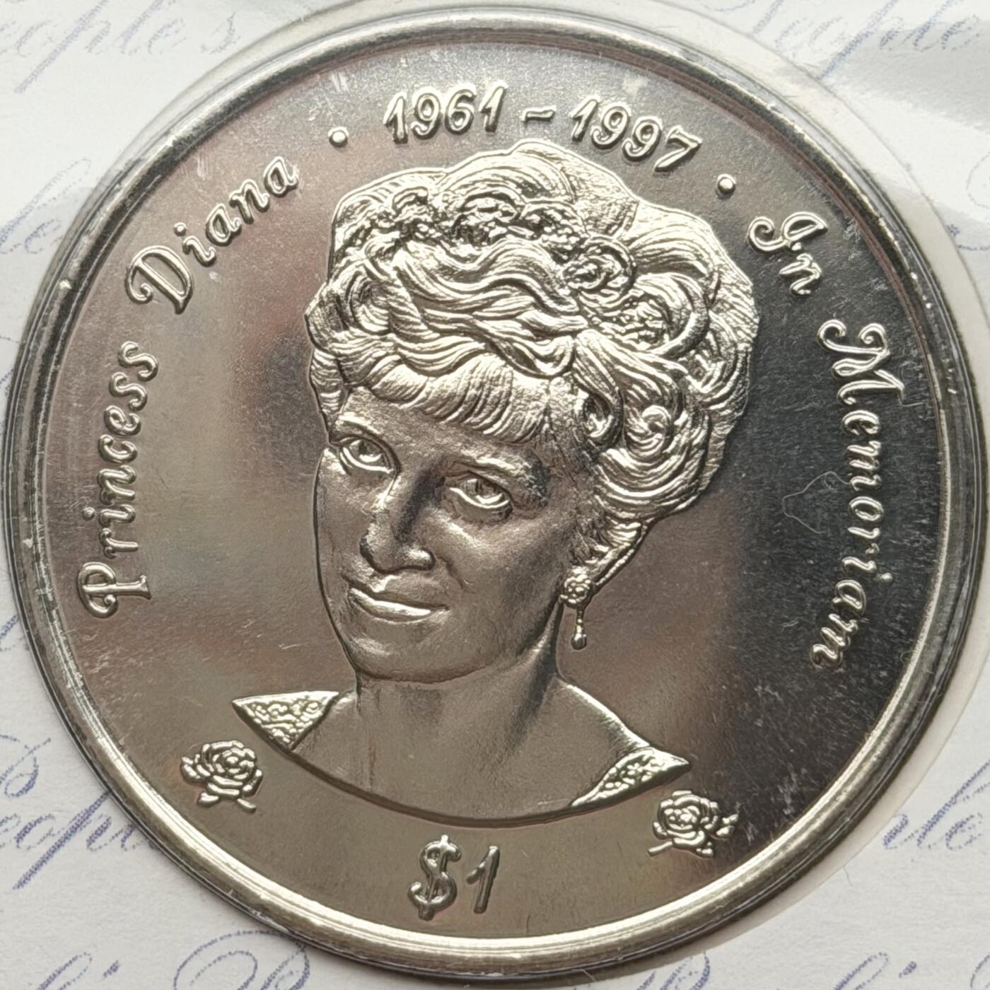 ＜星葵🌻钱币社＞散币克朗场第69期·2月3日发货 〈邮币封〉纽埃1998年戴安娜王妃1元克朗型纪念币