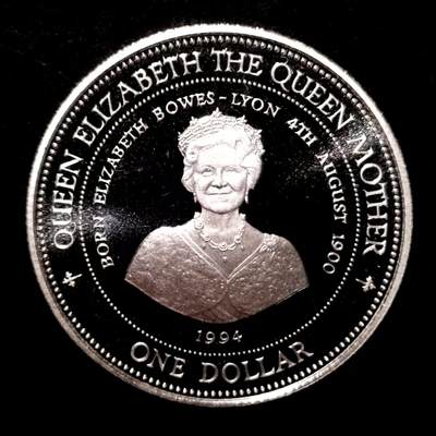 长老汇蛇年精选第九十七场拍卖 - 巴巴多斯1994年精制纪念银币 女王母亲 10克 500银，银价148