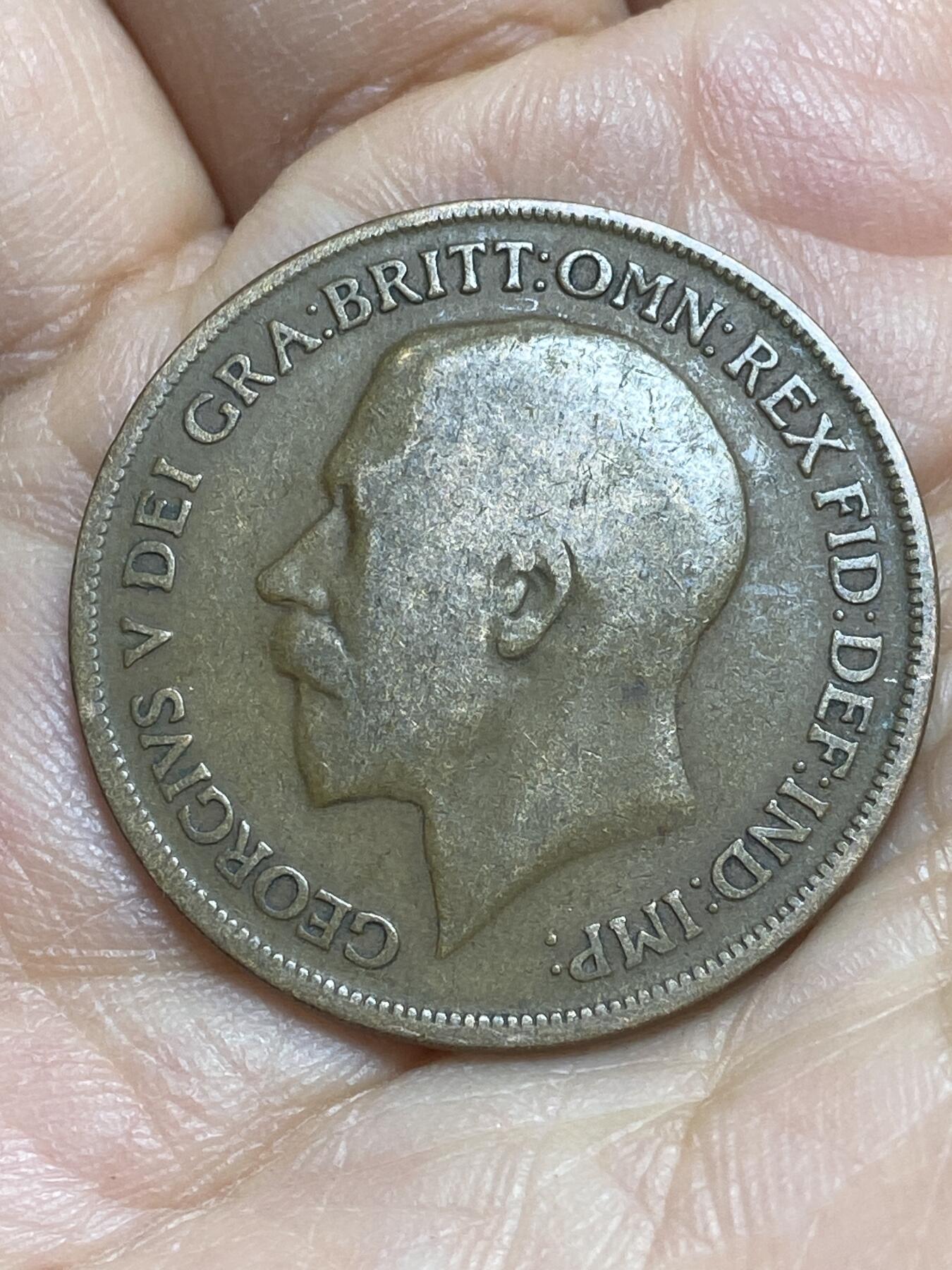 2026年第十六场(总第一百八十五场）外国好品散币场(免佣金) 透打–英国🇬🇧1913年1便士(乔治五世第一版)