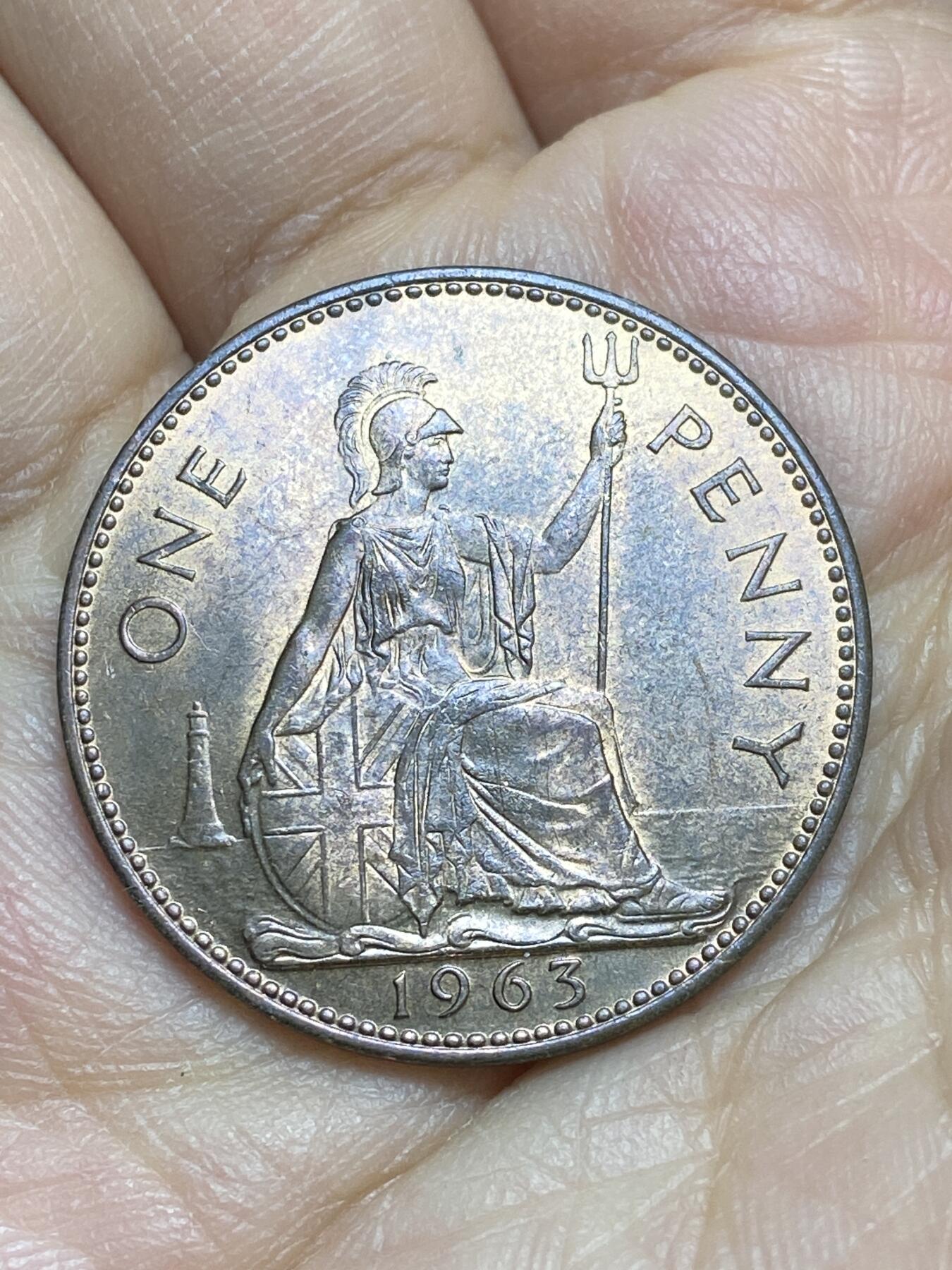 2026年第十六场(总第一百八十五场）外国好品散币场(免佣金) 好品–英国🇬🇧1963年1便士(伊丽莎白二世青年桂冠第二版)