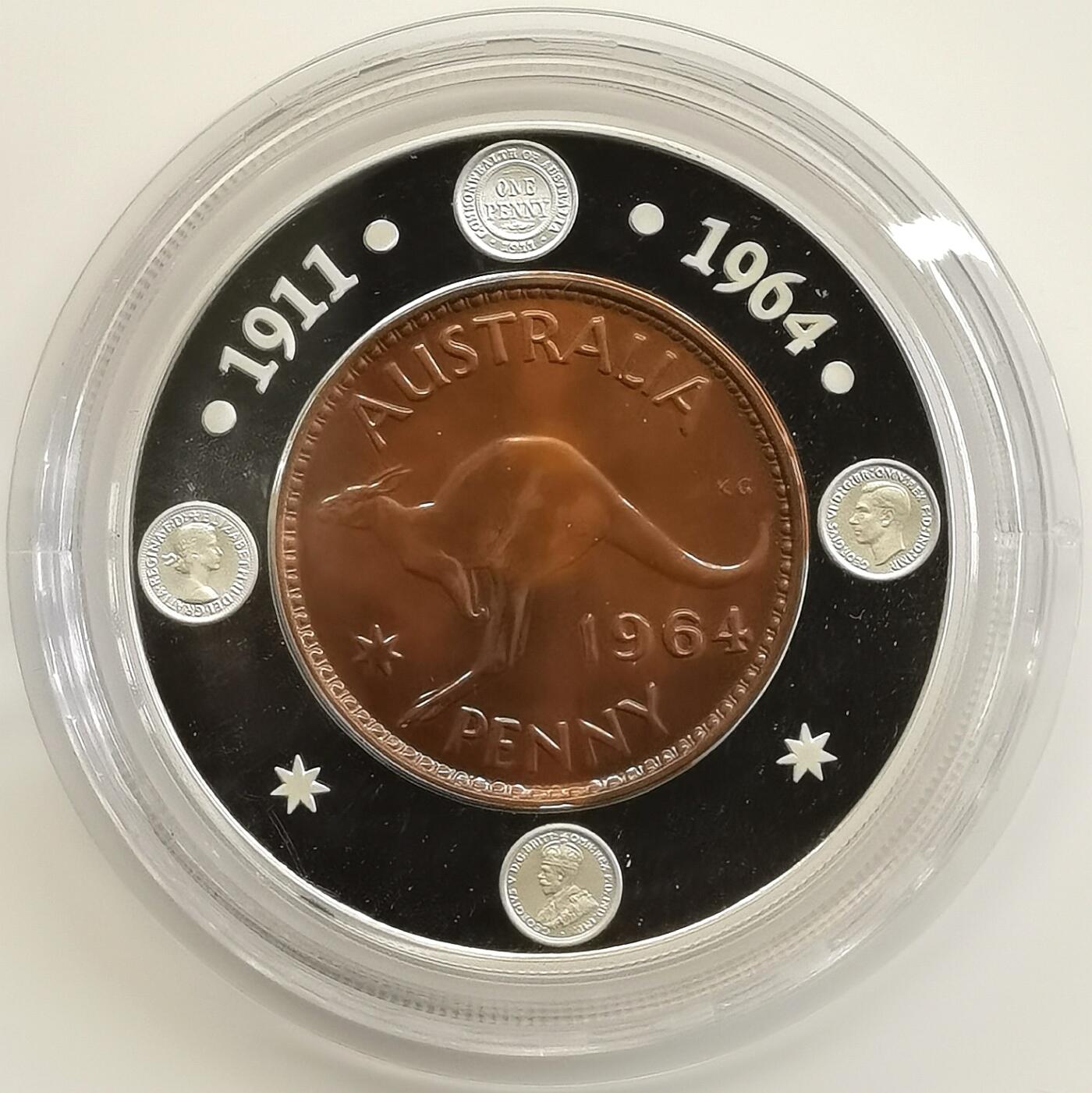 博洋堂世界钱币拍卖第159期（全场包邮） 澳大利亚2004年最后的袋鼠便士40周年精制纪念银币，盒证全，中间纯铜，外圈纯银-2