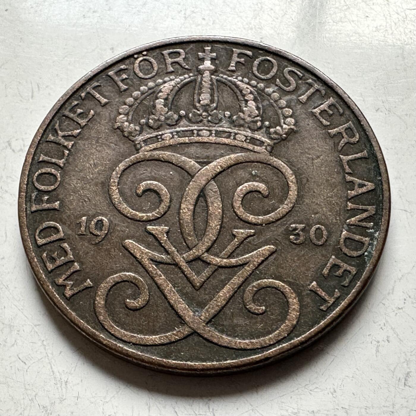 🌹外币初藏🌹🐯2026年第14场  每周二四六晚8️⃣点 接代拍 瑞典1930年5欧尔铜币