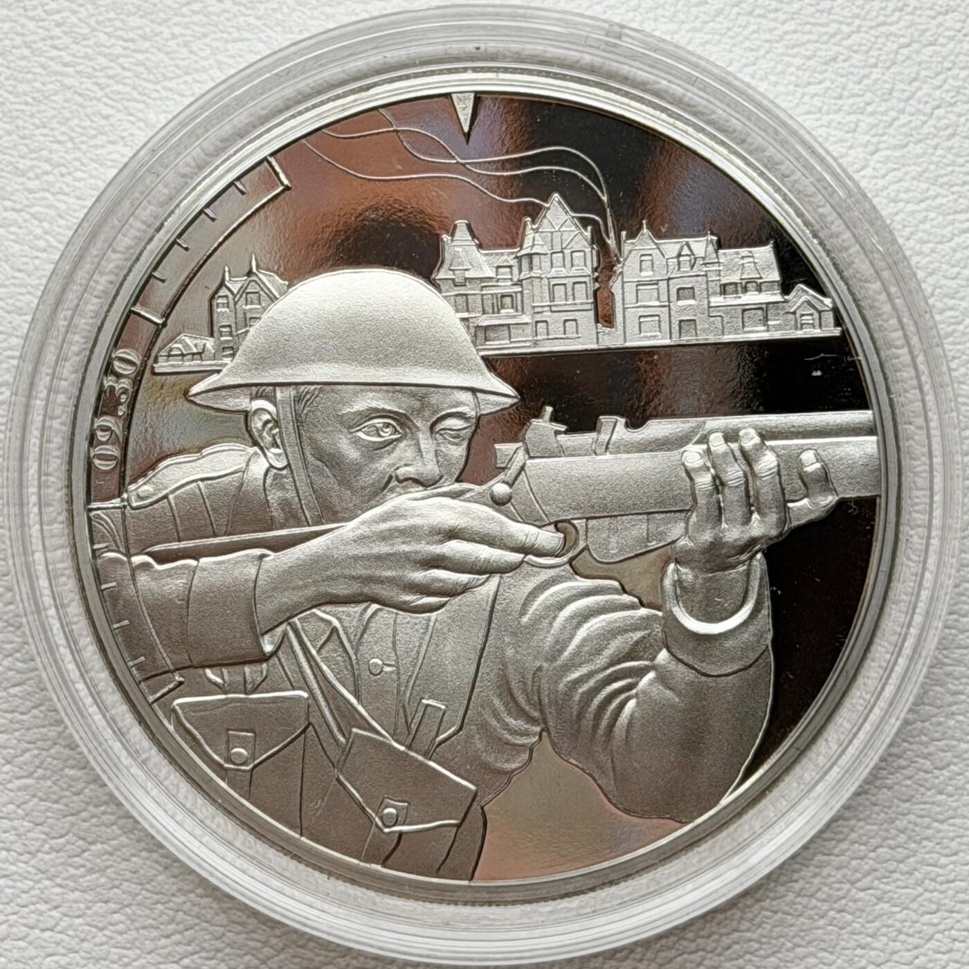 ＜星葵🌻钱币社＞散币克朗场第69期·2月3日发货 根西岛2019年诺曼底登陆24小时·9点30·英军解放赫尔曼维尔5镑克朗型精制纪念币