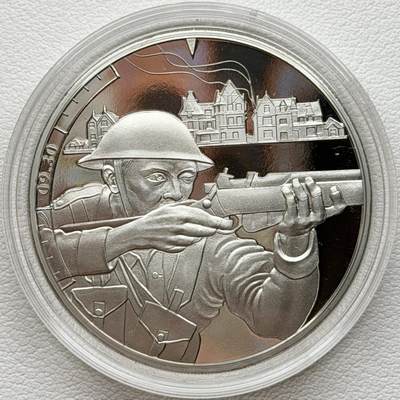 ＜星葵🌻钱币社＞散币克朗场第69期·2月3日发货 - <发行量19995·根西岛和泽西岛联合发行>根西岛2019年诺曼底登陆24小时·9点30·英军解放赫尔曼维尔5镑克朗型精制纪念币