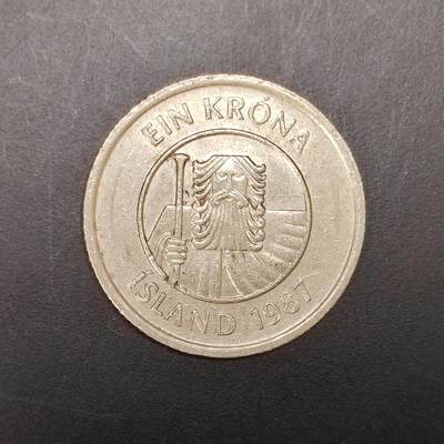 2026C2逸泉钱币C2世界各国纸钞钱币纪念币专场第七场C2 1-420 - 371冰岛1克朗硬币