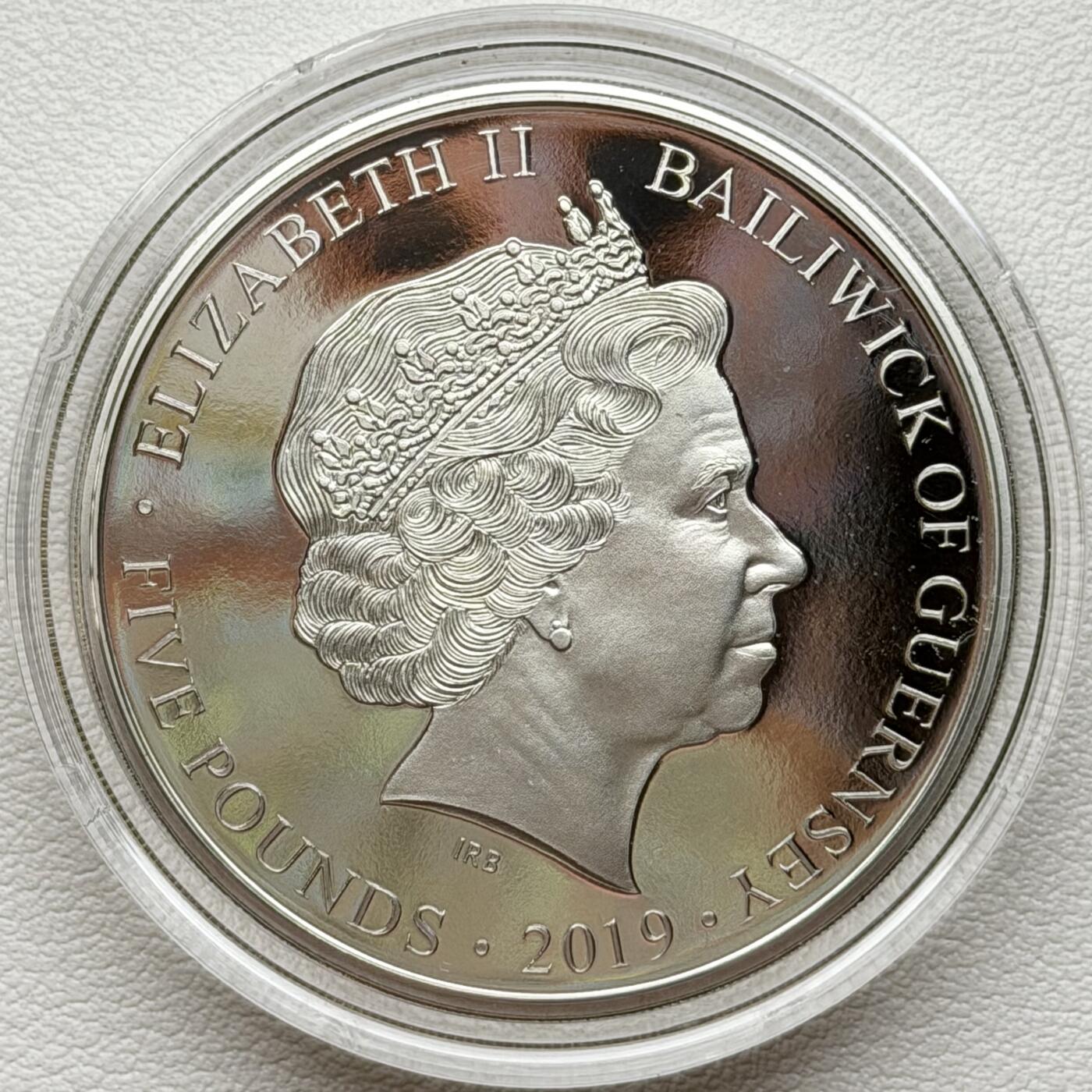 ＜星葵🌻钱币社＞散币克朗场第69期·2月3日发货 根西岛2019年诺曼底登陆24小时·9点30·英军解放赫尔曼维尔5镑克朗型精制纪念币