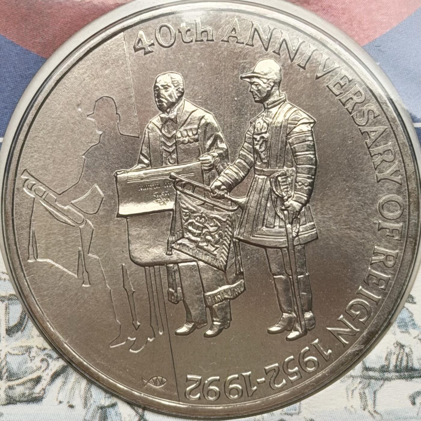 ＜星葵🌻钱币社＞散币克朗场第69期·2月3日发货 〈邮币封〉福克兰群岛1992年女王登基40周年50便士克朗型纪念币