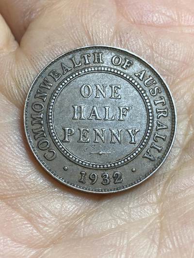 2026年第十六场(总第一百八十五场）外国好品散币场(免佣金) - 好品–澳大利亚🇦🇺1932年1/2便士(乔治五世时期，m版墨尔本造)