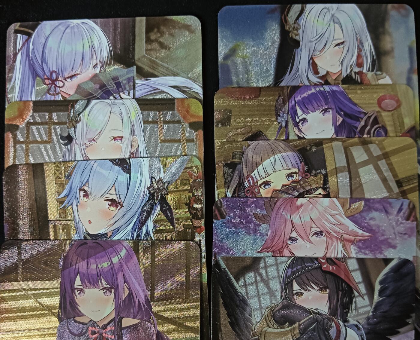 花开卡拍第61期（3月7号周六截拍，品控勿拍!!!拍品不寄存，运费5元（新疆需补运费差价或顺丰到付），自制卡难免瑕疵，可能存在轻微撞角爆边等出厂瑕疵，品控介意勿拍！） 殿兔艺术，原神粗闪九张