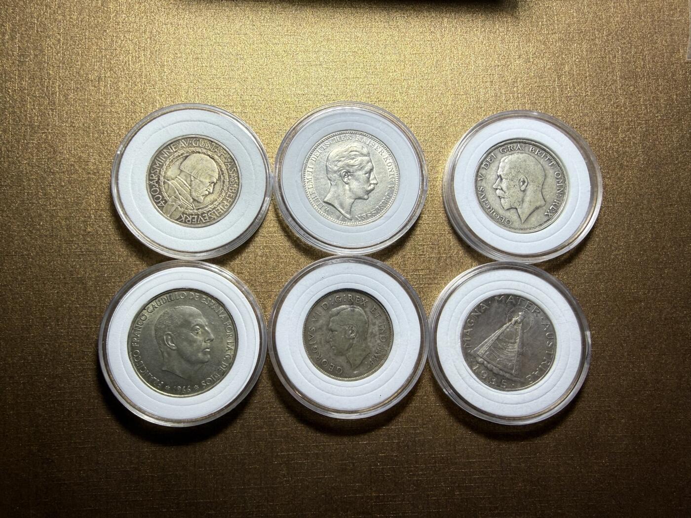 CSIS-GREAT评级精品钱币拍卖第三百三十期 瑞典西班牙德国普鲁士加拿大英国奥地利6枚银币组合低于料钱银价6枚