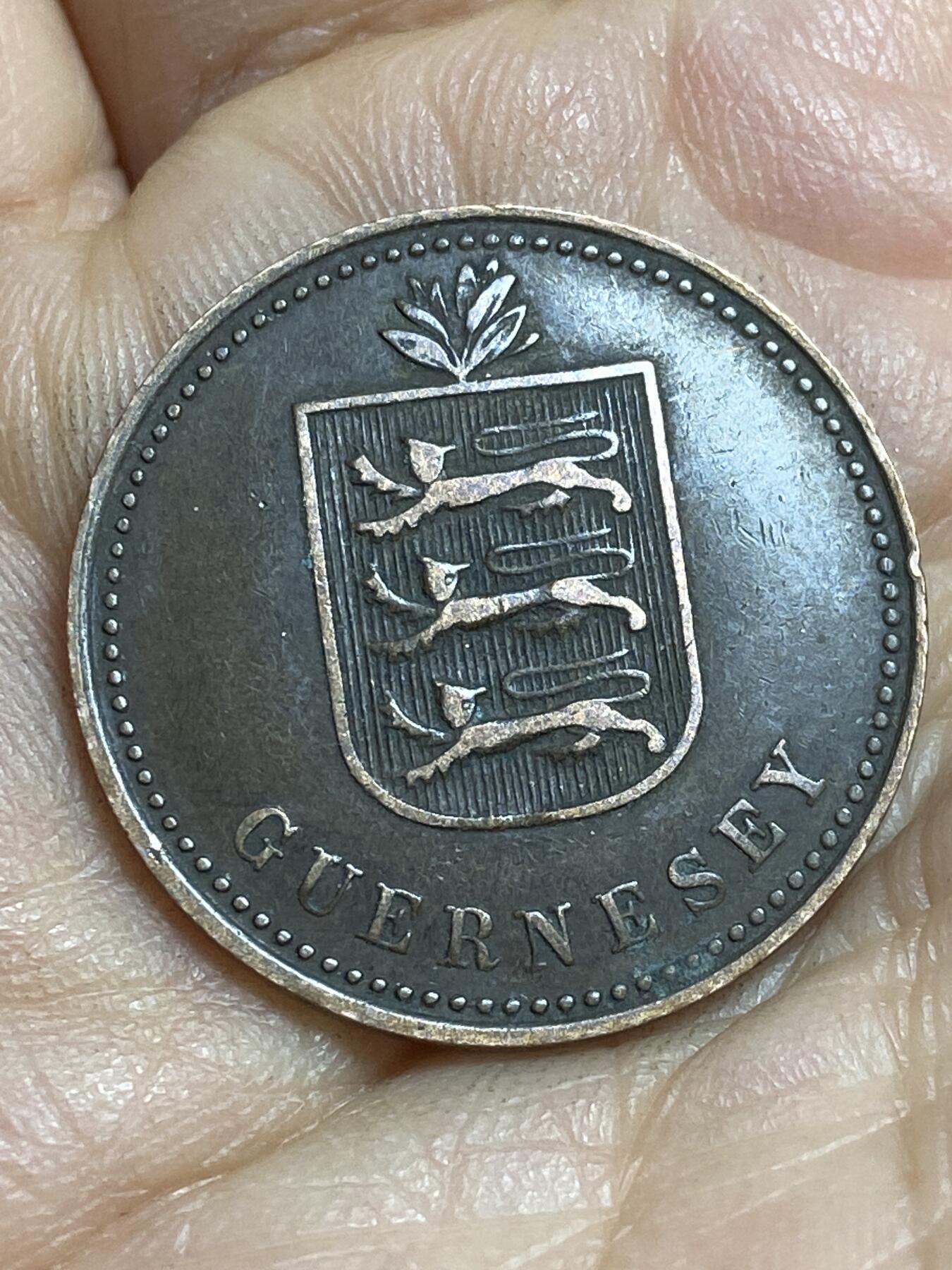 2026年第十六场(总第一百八十五场）外国好品散币场(免佣金) 英属根西岛🇬🇬1918年4道布(乔治五世时期，H标喜敦厂造)