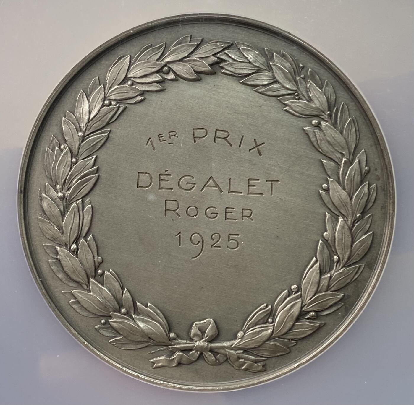 万国钱币拍卖第060期（万国六十期纪念大拍） NGC MS64 1925年法国圣昆廷和埃纳工业协会纪念大银章 大规格高浮雕 极美工业女神身姿曼妙观赏性拉满