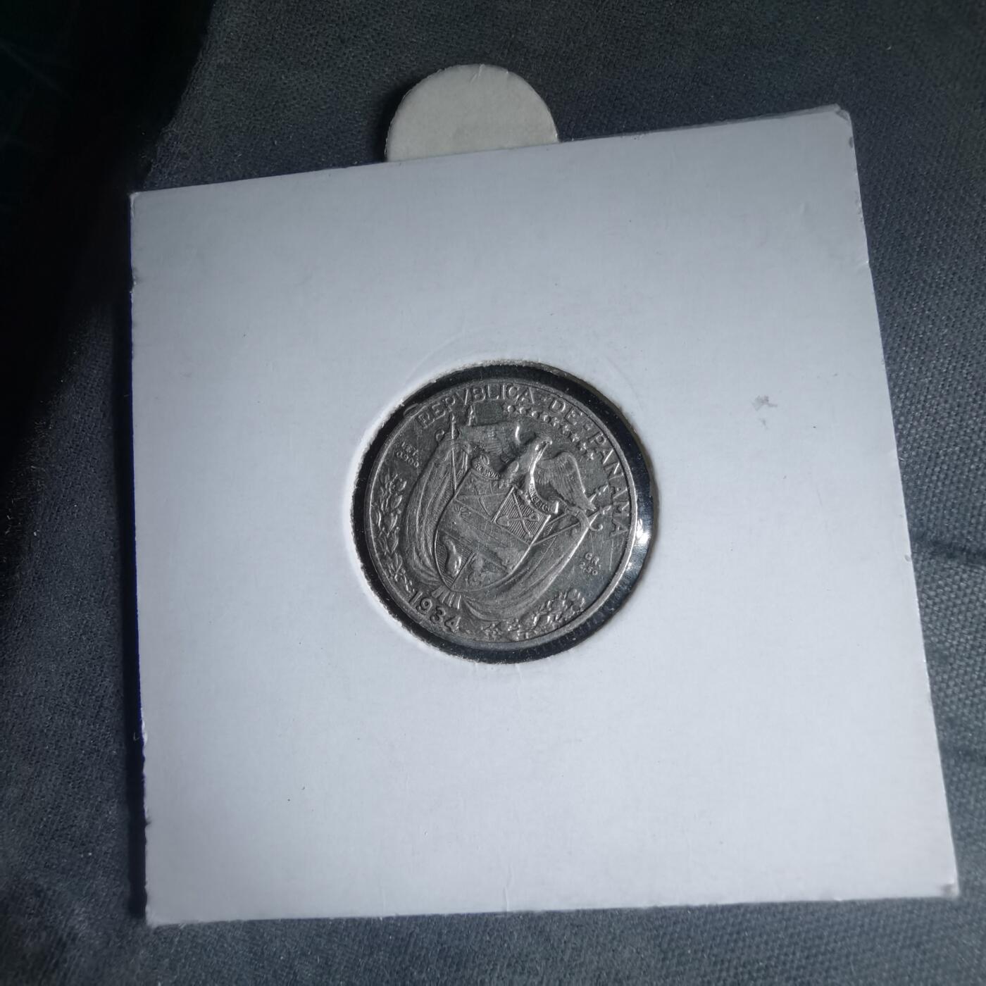 沼泽如烟--第981场 巴拿马1934年十分之一巴波亚银币2.5克九成银