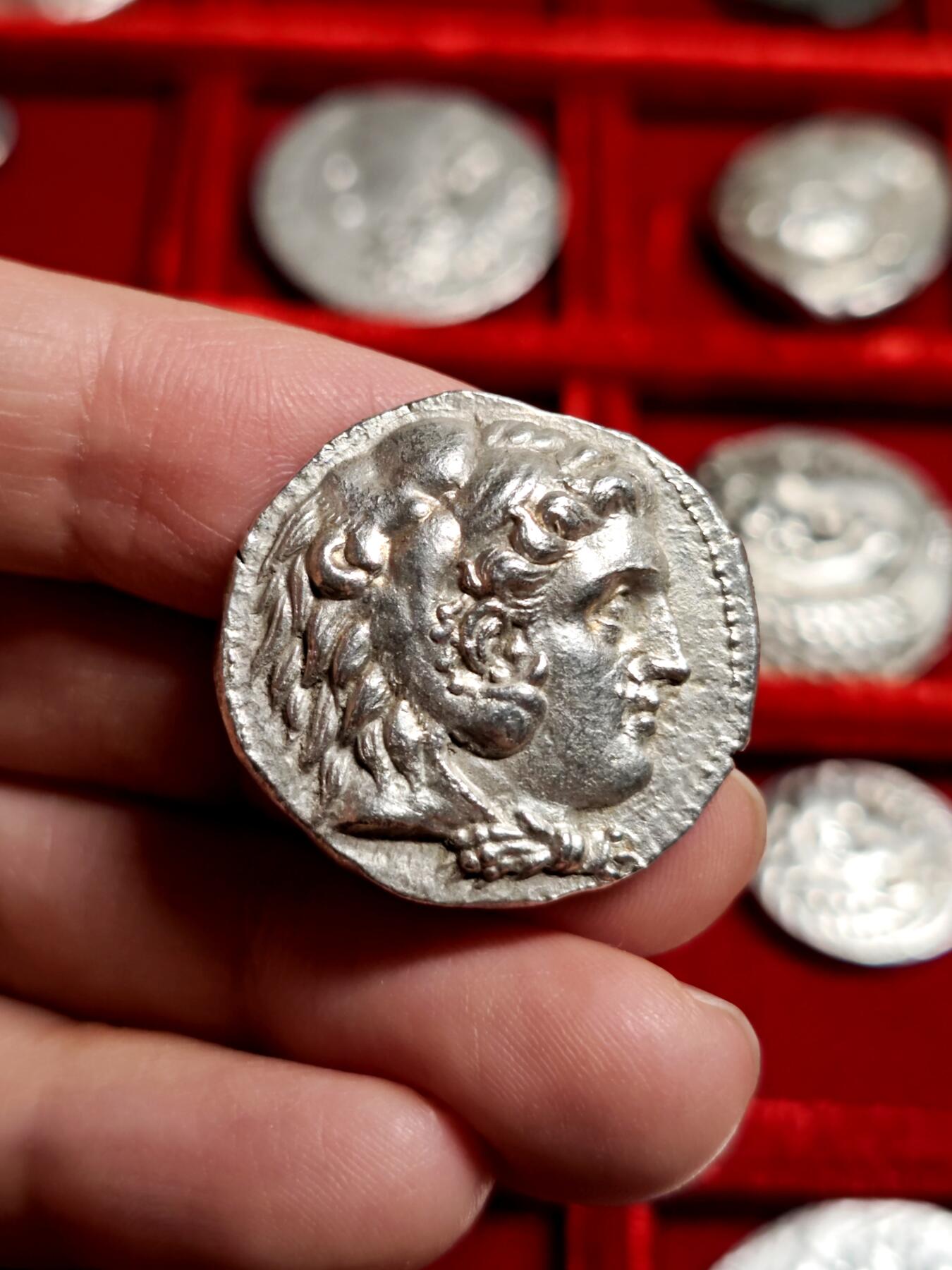 评级CHAU古希腊亚历山大四德大力神银币