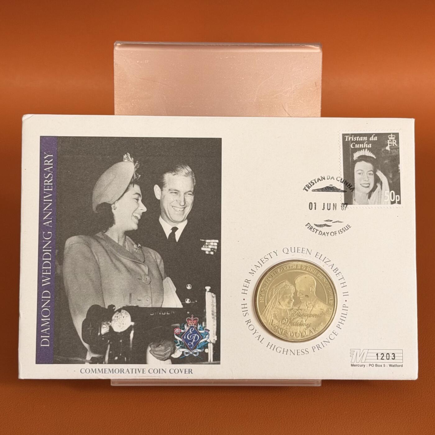 ＜星葵🌻钱币社＞散币克朗场第69期·2月3日发货 〈邮币封〉瑙鲁2007年女王钻石婚1元克朗型精制纪念币