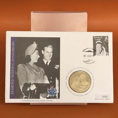 ＜星葵🌻钱币社＞散币克朗场第69期·2月3日发货 - 〈邮币封〉瑙鲁2007年女王钻石婚1元克朗型精制纪念币
