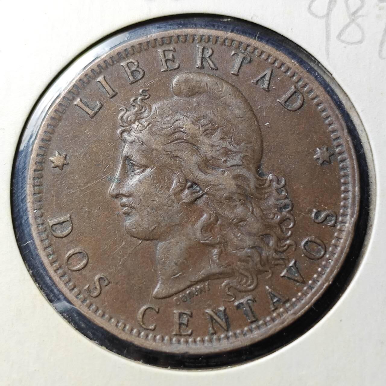 KK钱币收藏小铺  第398期 百期特拍（四拍之二） 2月预留时间 周末发货  1894阿根廷2分铜币