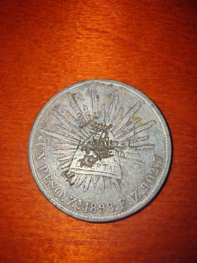 长老汇蛇年精选第九十七场拍卖 -  1898Zs FZ墨西哥1比索鹰洋，萨卡特卡斯造币厂，有戳