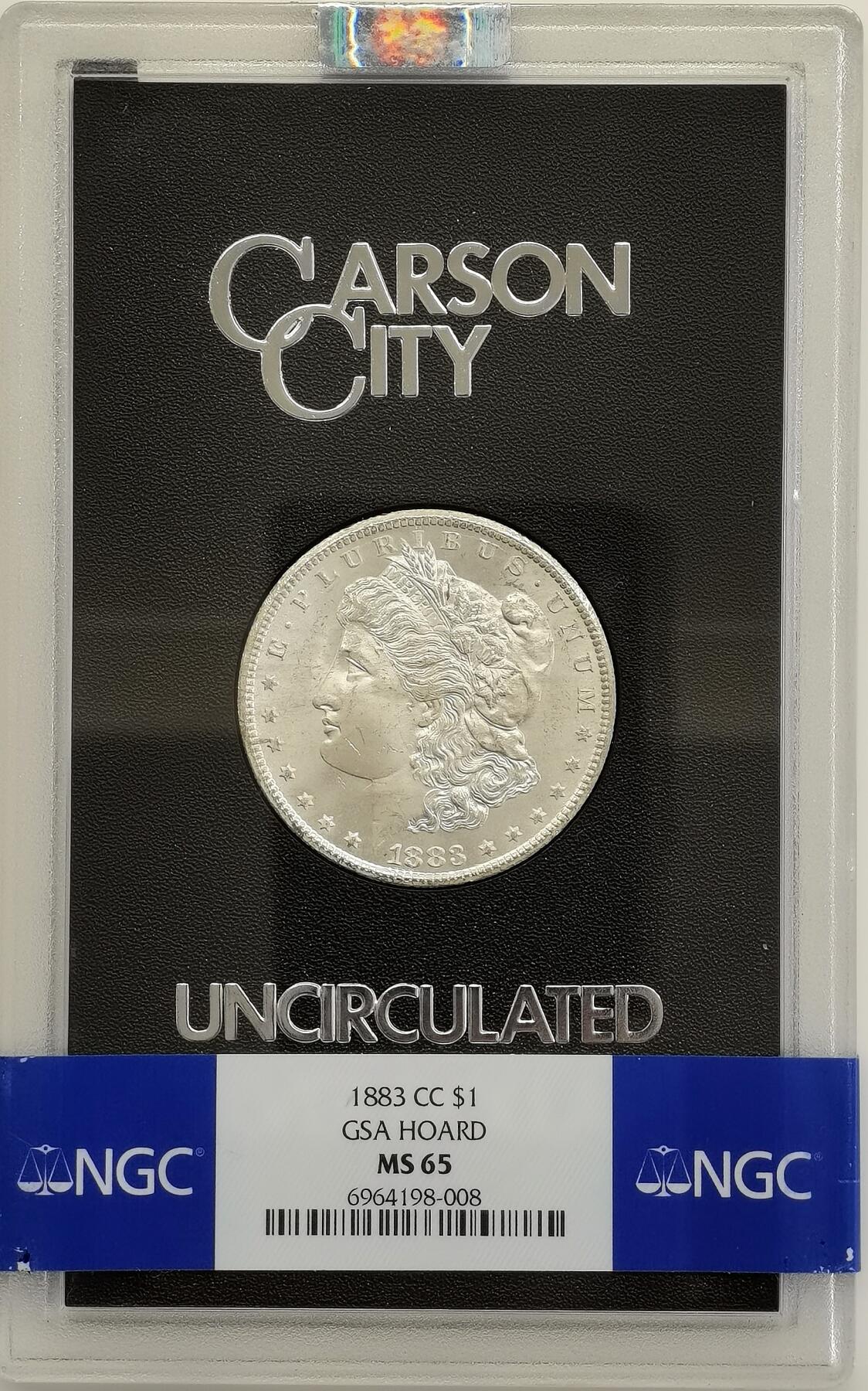 博洋堂世界钱币拍卖第159期（全场包邮） NGC MS65 美国1883 CC 摩根 卡森厂 GSA大封装 高分难得