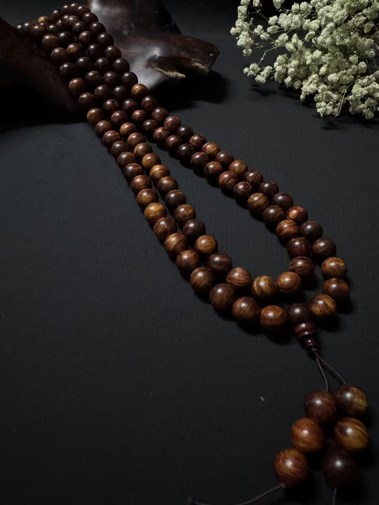 零元拍：海南黄花梨 108/1MM 长串佛珠