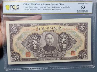 1月31号晚上8点 外国纸币自动截拍第16场 - 储备银行63分 高分稀少